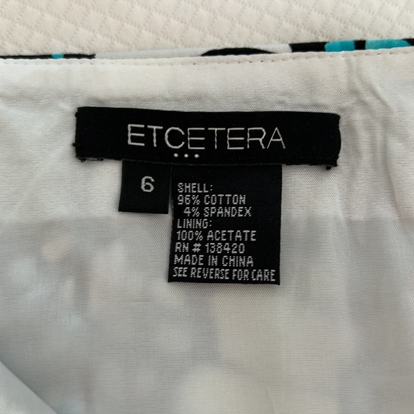 Etcetera . butterfly print skirt size 6 turquoise lime black white Style… - Picture 4 of 5